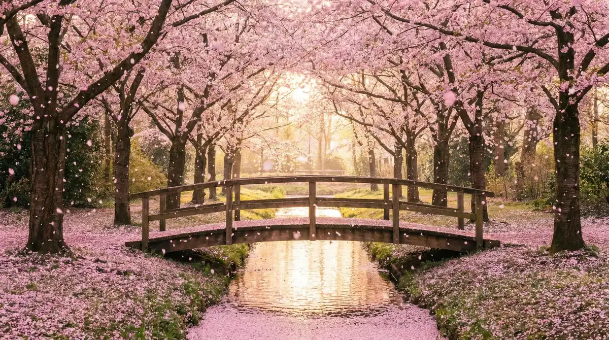 樱花桥畔 - 色天天综合色天天 唯美风景